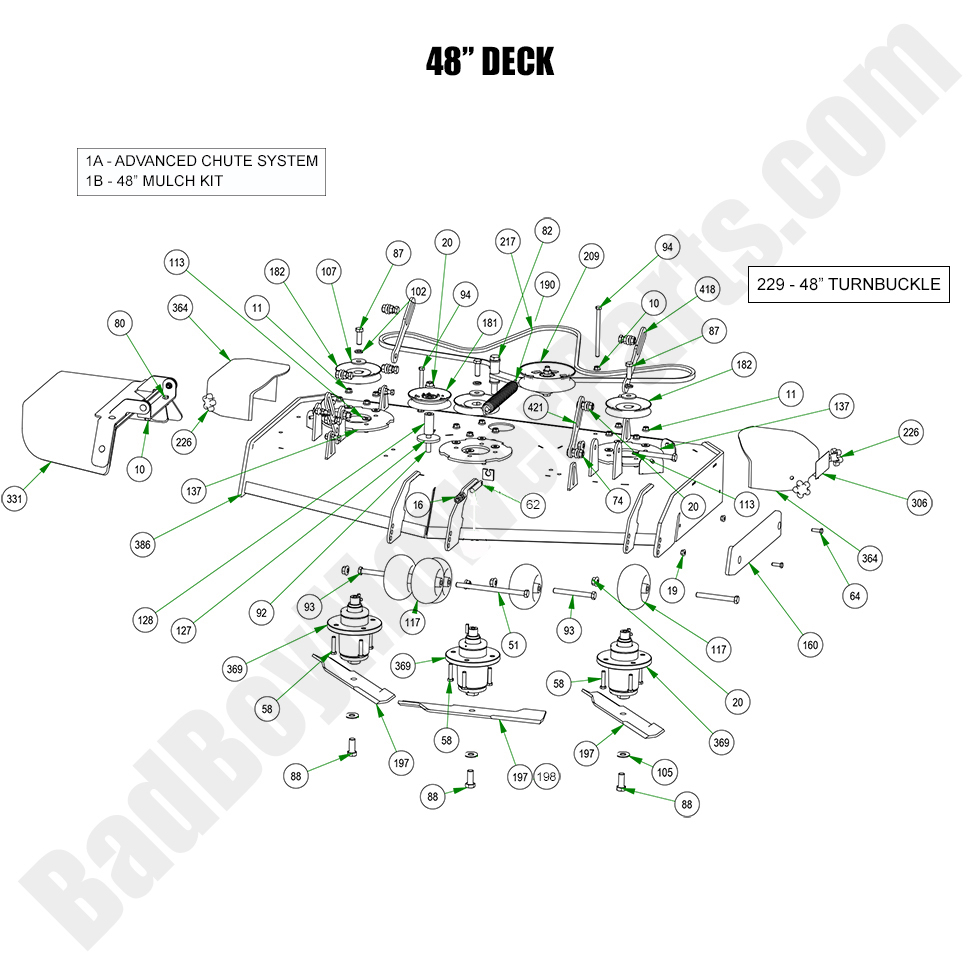 3200 - Bad Boy Mower Parts Lookup > 2023 > Revolt > 48\" Deck Assembly